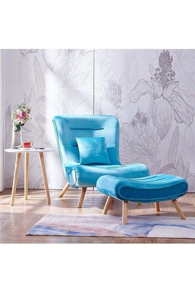 Generic Brand JCB CHIC Lazy Chair with Ottoman,Comfy Fabric Accent Lounge Arm...