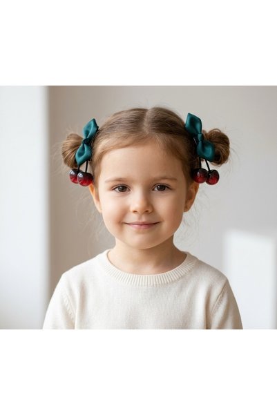 BUĞLEM Cherry-Printed Buckled Hair Clip Set of 2 - For Girls