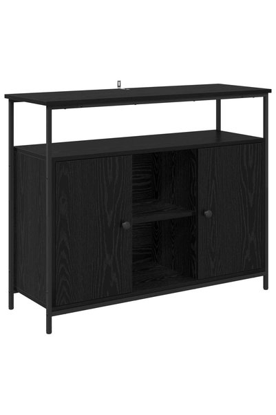 Syfax Bufet Stejar Negru 100 x 35 x 80 cm Lemn prelucrat