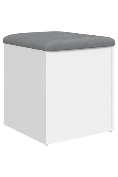 Syfax Bancă de depozitare albă 42x42x45 cm, lemn stratificat