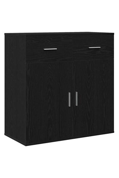 Syfax Bufet Stejar Negru 78 x 38 x 80 cm Lemn prelucrat