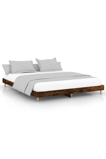 Syfax Cadru pat fără saltea stejar fumuriu 140x200 cm lemn prelucrat