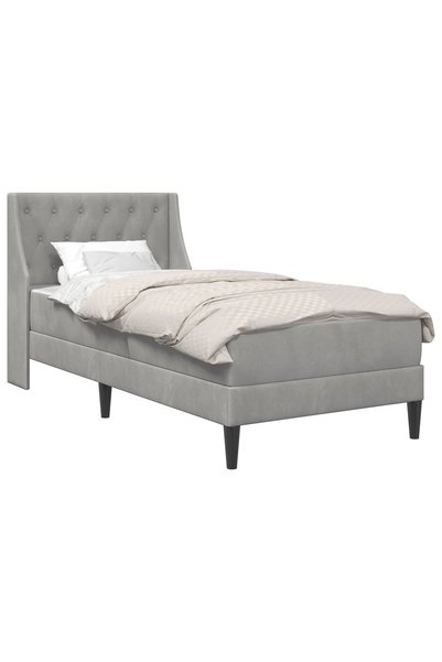 Syfax Cadru de pat cu saltea Gri deschis 90 x 200 cm Catifea