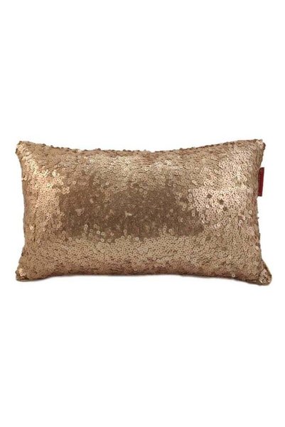 Generic Brand Ramsha Beige Shiny & Sparkling Polyester Cushion Cover with Fil...