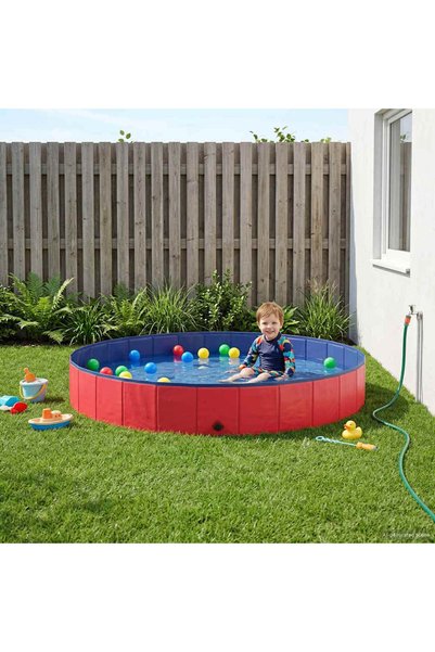 Syfax Piscină pentru copii Ø200 x 30 cm Rotund pentru Roșu