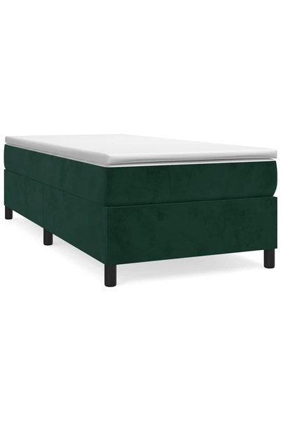 Syfax Pat box spring cu saltea, verde închis, 80x200 cm, catifea
