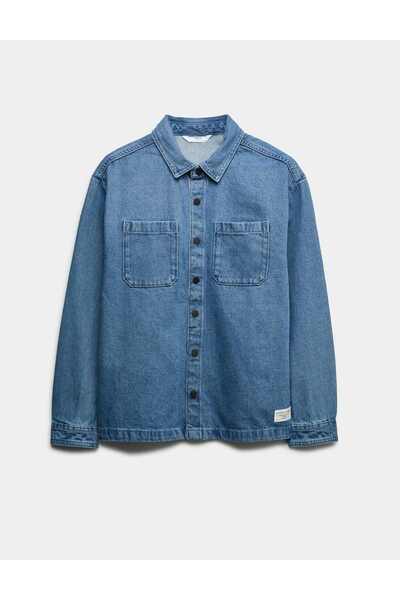 Marks & Spencer M&S 5219J CĂMAȘĂ DENIM HP, 15-16 DENIM