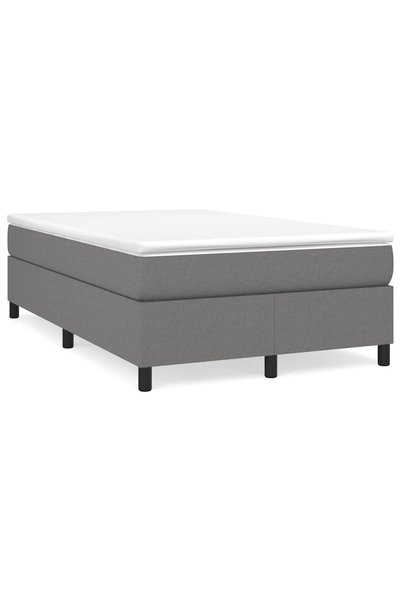Syfax Pat box spring cu saltea, gri închis, 120x200 cm, textil