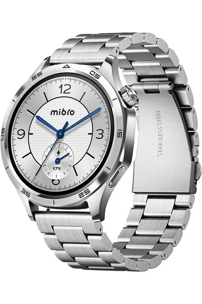Mibro GT Smartwatch for Men and Women with Stainless Steel, GPS, Silver