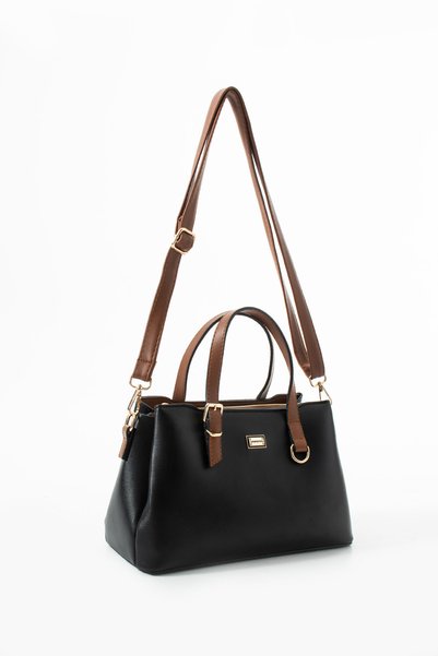 VIATOX VX-1445 Women's Shoulder Bag, Clutch Bag, Crossbody Bag—BLACK, TAN