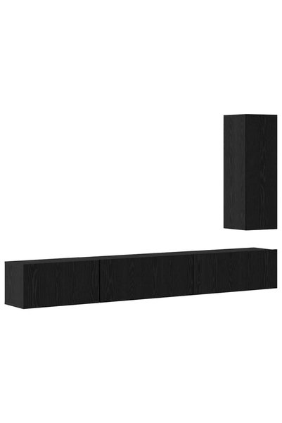 Syfax Set comodă TV 4 buc. 30,5 x 30 x 90 cm Stejar Negru