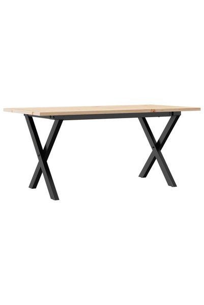Syfax Masă de cafea, cadru X, 100x50x45 cm, lemn masiv pin și Oţel