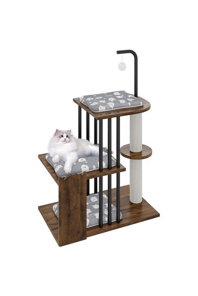 Solerconm Cat Tree with Scratching Post & Climbing Stairs,Multi-Level Cat Tower