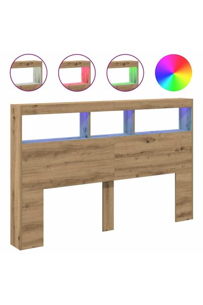 Syfax Dulap pentru tăblie cu LED Stejar Artisan 160x17x102 cm
