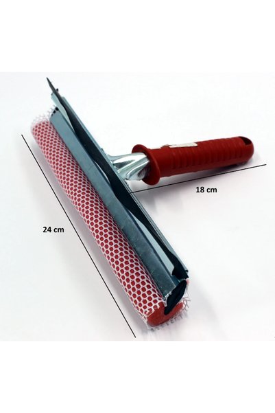 NEWMİX Glass Cleaning Tool with Silicone Tip and Twin Sponges