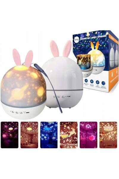 Generic Proiector, Lampă și Difuzor Rabbit Setty, 3 în 1, pentru Camera Copii...