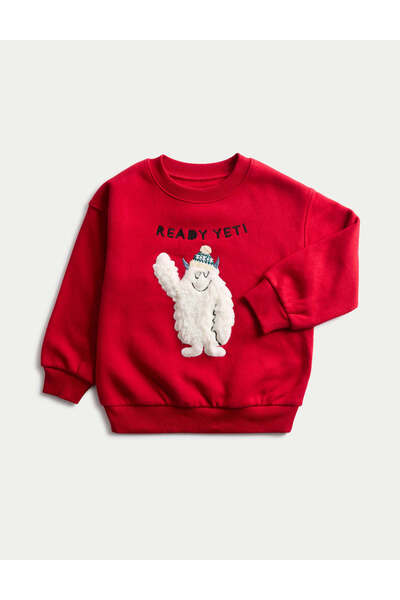 Marks & Spencer Hanorac de Crăciun Yeti din bumbac (2-8 ani)