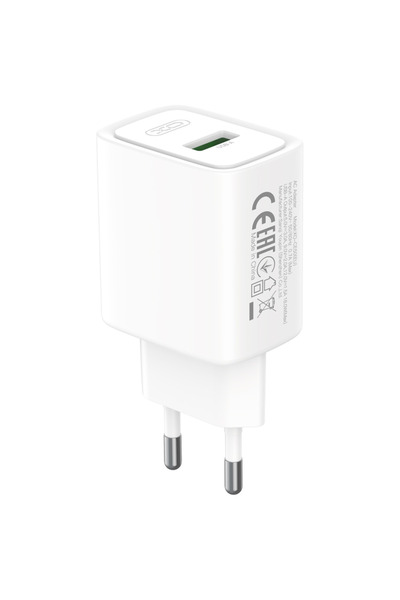 XO Design CE50 Mains Charger, 18W, 3A, 1 x USB-A, White