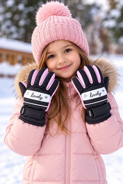 minik'o kids KITTI K421-22 GIRLS' 4-7 SNOW SKIING GLOVES