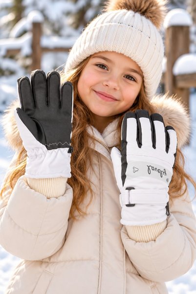 minik'o kids KITTI K421-22 GIRLS' 4-7 SNOW SKIING GLOVES