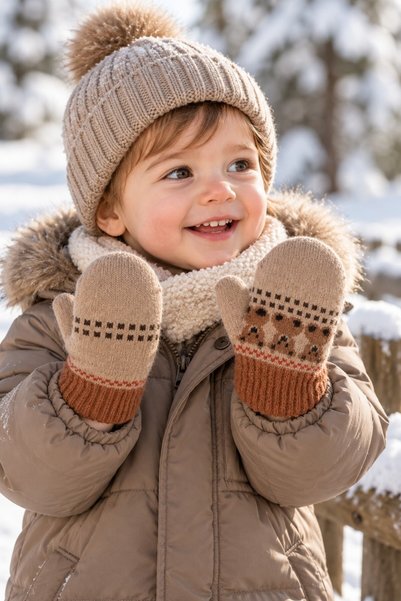minik'o kids قفازات ناعمة للأولاد من كيتي K26215-07، مناسبة للأعمار من سنة إل...