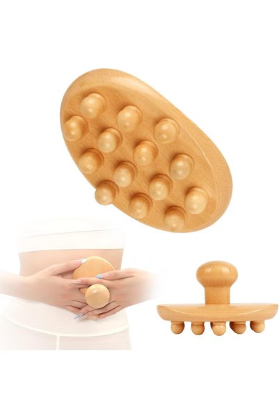 AZONEE Wooden Massage Roller, Cellulite Remover Tool, Body Sculpting Brush fo...