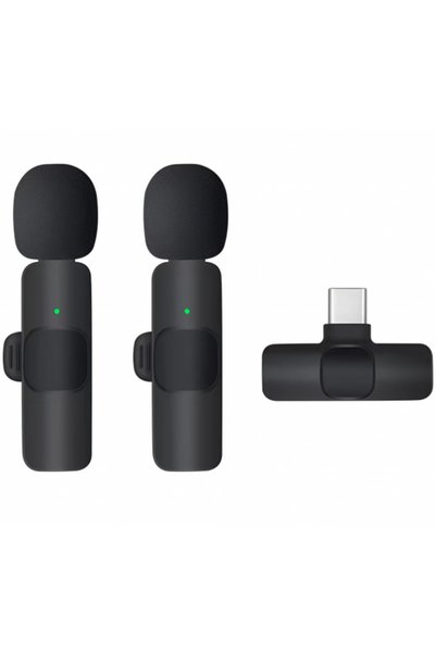 OEM Lavalier K1, USB-C, Σετ 2 τεμαχίων, Μαύρο