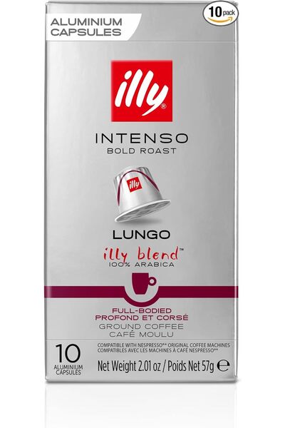 illy كبسولات قهوة متوافقة مع نسبريسو، بنكهة لونغو إنتينسو، كبسولات قهوة من ال...