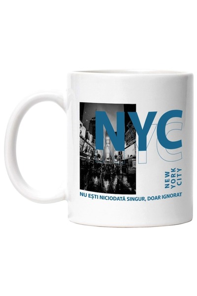 INOVATIX Personalized white mug, Times Square New York You're Never Alone Jus...