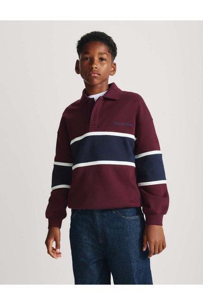 Marks & Spencer Hanorac de rugby din bumbac cu blocuri de culori (6-16 ani)