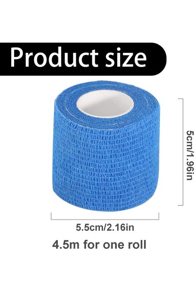 JOYZZZ Self Adhesive Bandages Wrap, 5cm x 4.5m Blue Cohesive Bandage Tape, Se...