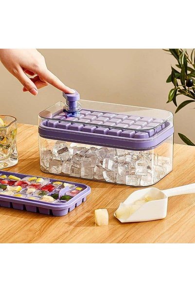 Generic Tavă pentru Cuburi de Gheață Ice Lattice cu Capac Rezistent la Scurgeri