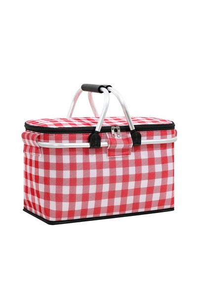 BokSung Large Insulated Picnic Basket, Foldable Cooler Bag, Waterproof Lining...