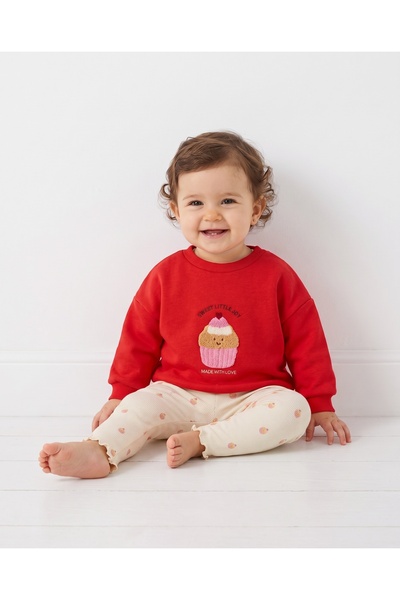 MiniKids Compleu Sweet Little Joy, roșu-crem