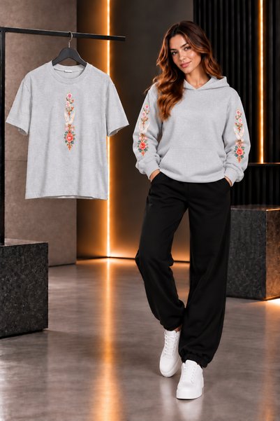 clothes 33 تي شيرت شتوي بغطاء للرأس، بدلة رياضية صيفية خفيفة، بدلة موسمية مطب...