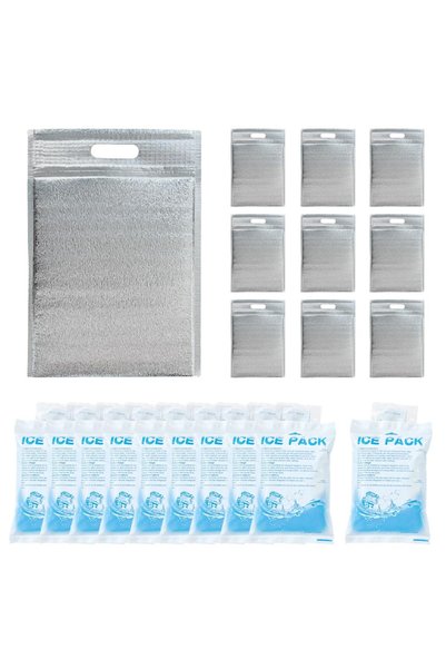 Winever Thermal Bags with Zipper Handles,10 Pack Cooler Bag and 10 Pack Insul...