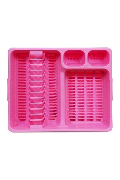 Generic Plastic Dish Rack with Drain Tray, BPA-free, 46 x 38 x 8.7 cm