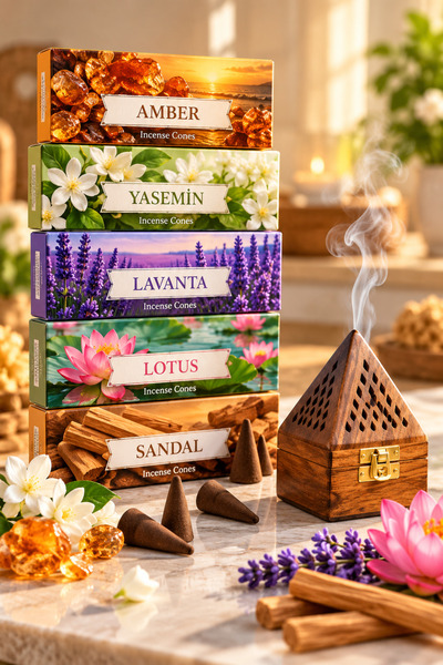 OrdoVeni 5'li Konik Tütsü Seti | 5 Farklı Koku ve Aroma | Kokulu Konik Tütsü ...