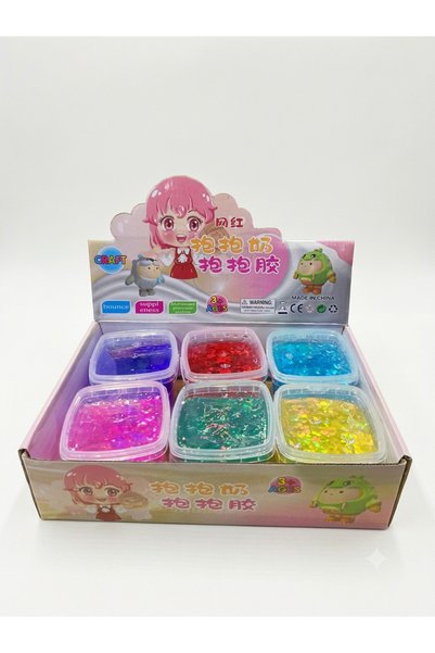 Generic Brand Glitter Slime Set – 6 Colorful Tubs with Mixed Sequins and Glitter