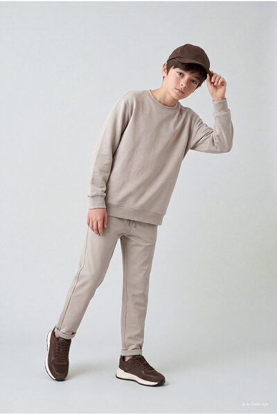 PAULMARK Boys' Elasticated Hem Double-Cuff Sweatpants