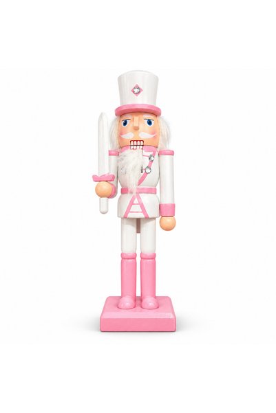 SBR Decorative nutcracker 25 cm, with tray and gingerbread house, green and r...