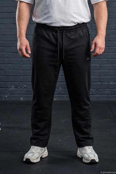REMSA Plus-Size, Straight-Leg, Elasticated Hem Cotton Battal Sweatpants 26704...