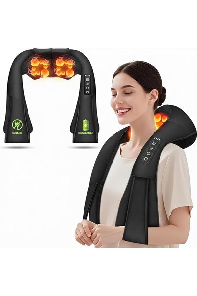 AERLANG Cordless Neck Back Massager with Heat, Deep Tissue 4D Kneading Neck M...