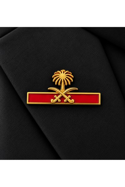 Pressia بروش سيفين ونخلة مع خط أحمر