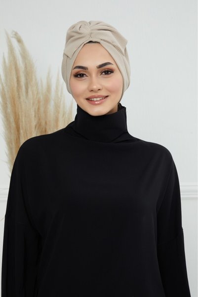 HIJAB VIP Adjustable Cotton Turban - Beige