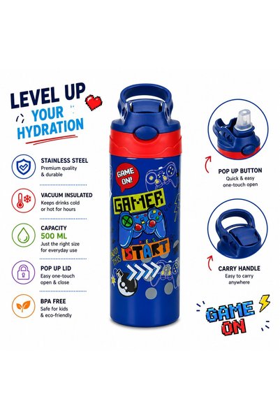 VARENTIS Sticlă de apă termoizolată din oțel inoxidabil Gamer 500 ml, sistem ...