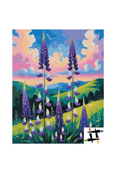 Painting-numbers Set pictura pe numere Lupini in simfonia zorilor 7256, panza...