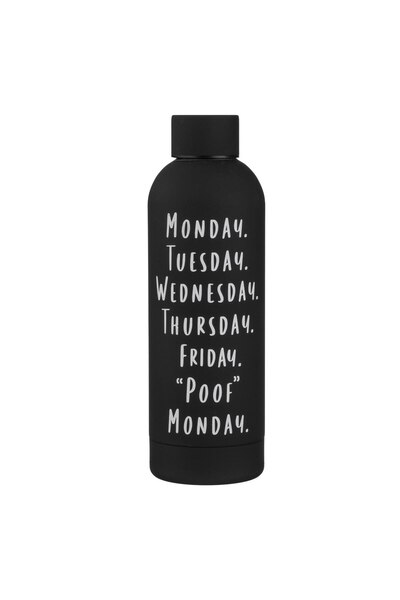 IRO Insulated Stainless Steel Bottle Matte Black "Poof Monday" 520ml