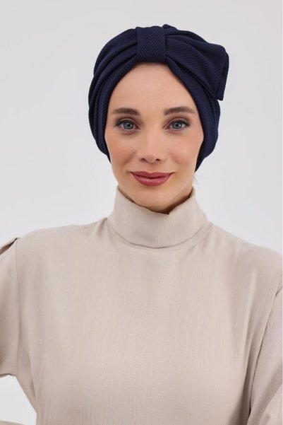 HIJAB VIP Adjustable Cotton Turban-Navy Blue