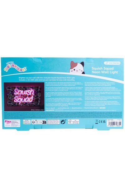 Squishmallows Fizz Creation Squish Squad Neon Wall Light Usb Powered